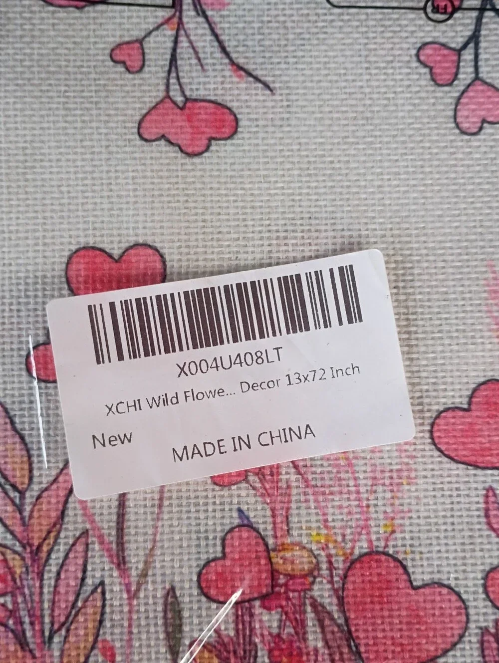 Pink Floral Heart Table Runner